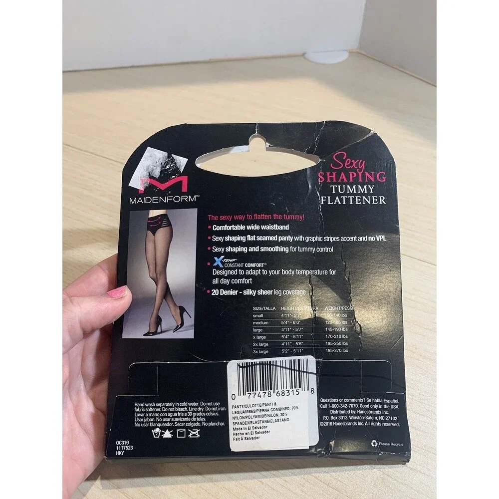 MaidenForm Sexy Shaping Tummy Flattener  Nude 95-140 Lbs Sz S Pantyhose